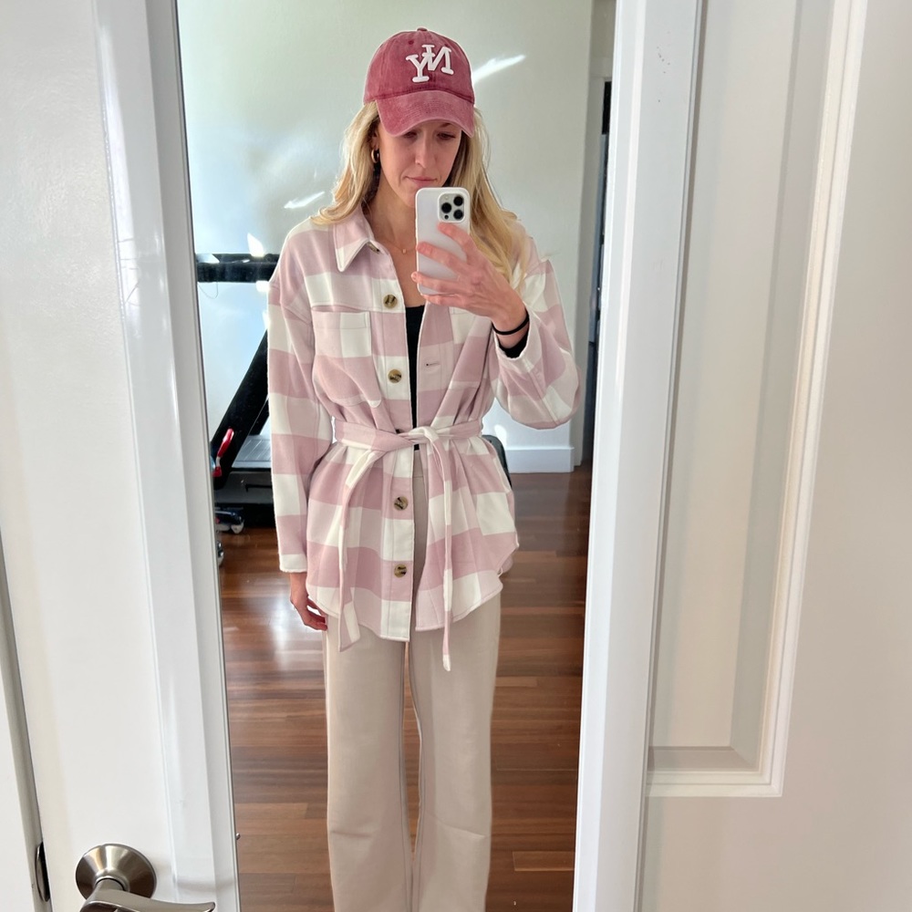 Purple Shacket with Tie